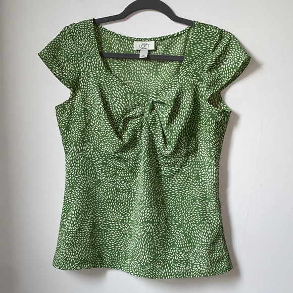 Ann Taylor LOFT Petites Leafy Green Women's Blouse, 10P - Picture 1 of 8